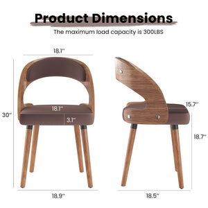 English Elm Swivel Counter Stools Set of 2 Rattan Back Pu Seat Mid Century Wood Frame Kitchen Dark Brown T3623P433540