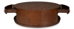 Sarreid Vero Cocktail Table - Modern Elegance Meets Classic Authenticity With Exquisite Curved Design Brown Dark Walnut ,Walnut Finish 54286