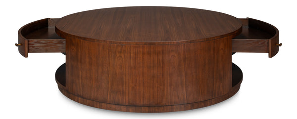 Sarreid Vero Cocktail Table - Modern Elegance Meets Classic Authenticity With Exquisite Curved Design Brown Dark Walnut ,Walnut Finish 54286