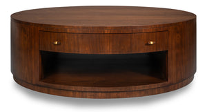 Sarreid Vero Cocktail Table - Modern Elegance Meets Classic Authenticity With Exquisite Curved Design Brown Dark Walnut ,Walnut Finish 54286
