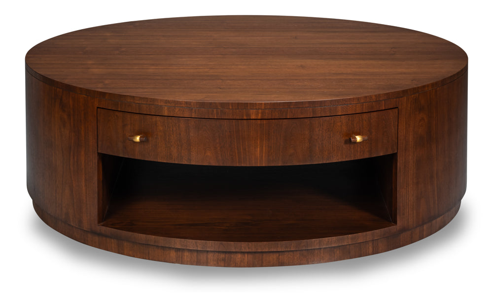 Sarreid Vero Cocktail Table - Modern Elegance Meets Classic Authenticity With Exquisite Curved Design Brown Dark Walnut ,Walnut Finish 54286