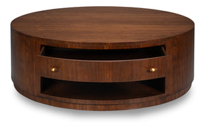Sarreid Vero Cocktail Table - Modern Elegance Meets Classic Authenticity With Exquisite Curved Design Brown Dark Walnut ,Walnut Finish 54286