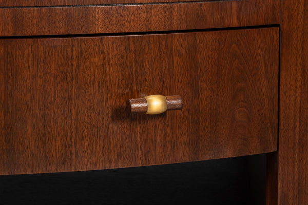 Sarreid Vero Cocktail Table - Modern Elegance Meets Classic Authenticity With Exquisite Curved Design Brown Dark Walnut ,Walnut Finish 54286