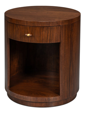 Sarreid Vero Side Table - Elegant Modern Design With Curved Lines, Authentic Finish For Any Room Decor Brown Dark Walnut ,Walnut Finish 54287