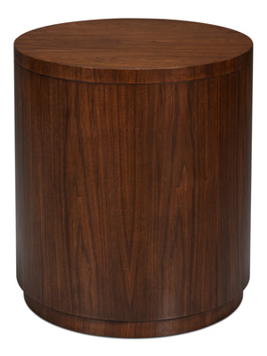 Sarreid Vero Side Table - Elegant Modern Design With Curved Lines, Authentic Finish For Any Room Decor Brown Dark Walnut ,Walnut Finish 54287