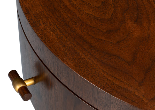 Sarreid Vero Side Table - Elegant Modern Design With Curved Lines, Authentic Finish For Any Room Decor Brown Dark Walnut ,Walnut Finish 54287