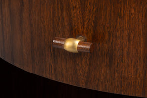 Sarreid Vero Side Table - Elegant Modern Design With Curved Lines, Authentic Finish For Any Room Decor Brown Dark Walnut ,Walnut Finish 54287