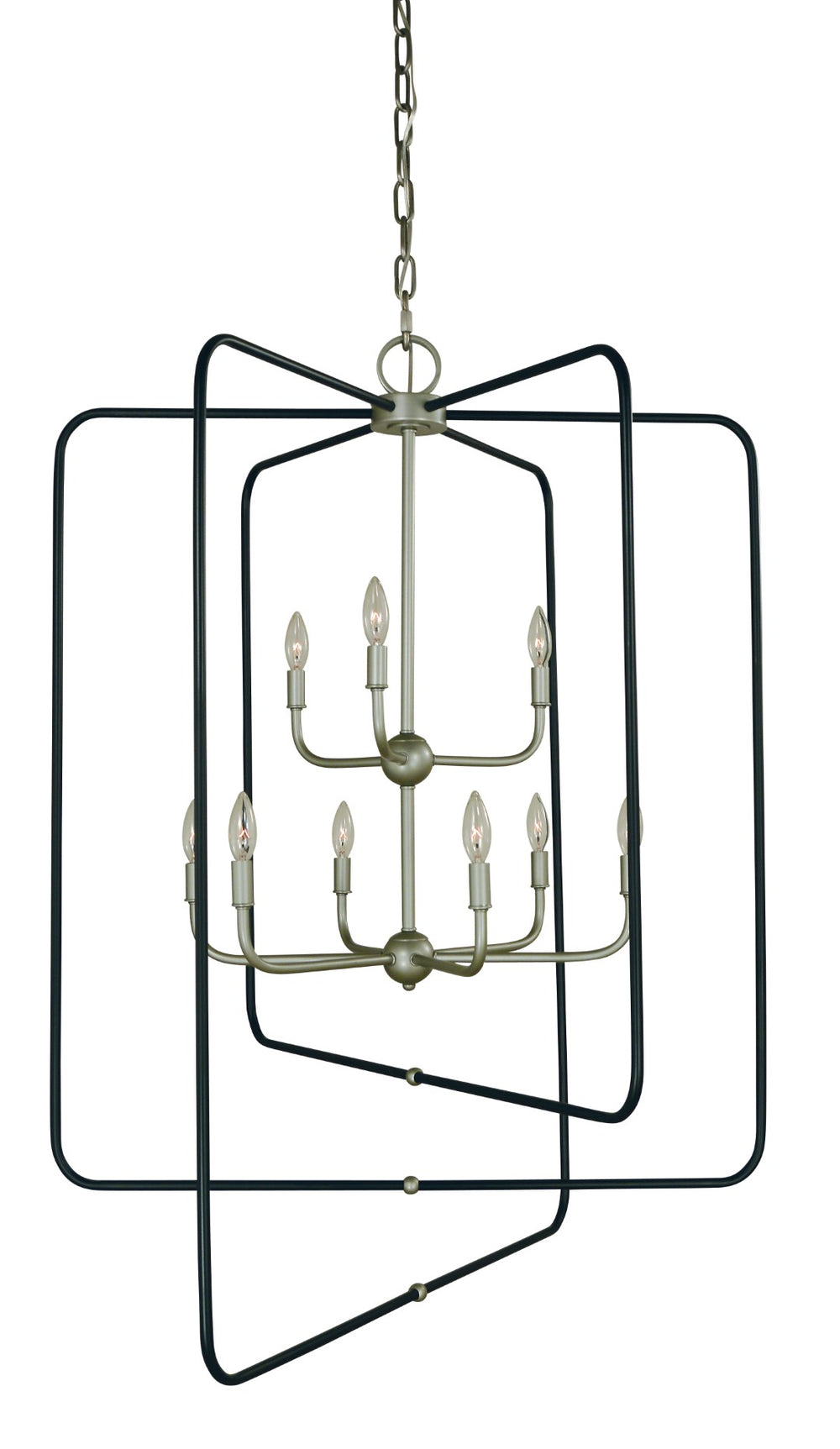 Framburg 9-light Satin Pewter Chandelier With Matte Black Frame - Elegant Foyer Lighting For Modern Spaces Satin Pewter With Matte Black Metal 5429 Sp/Mblack