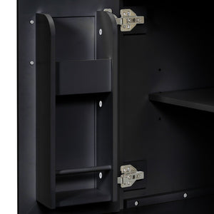 English Elm Modern 48 Inch Freestanding Bathroom Vanity Dual Ceramic Sinks Soft Close Gold Handles Black N729P000008B