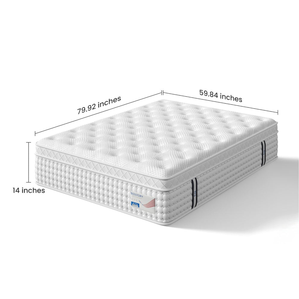 English Elm 12 Inch Queen Gel Foam Pocket Spring Hybrid Mattress Firm Support Spinal Relief B2716P454895