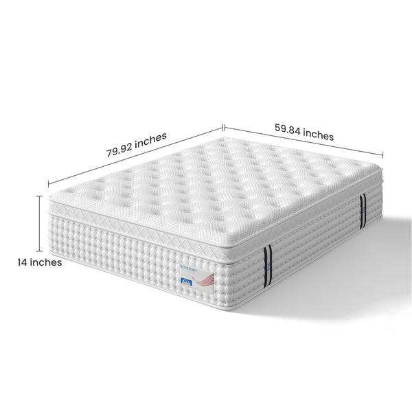 English Elm 12 Inch Queen Gel Foam Pocket Spring Hybrid Mattress Firm Support Spinal Relief B2716P454895