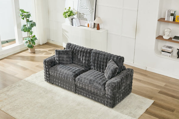 English Elm M5444 Modular Armless Chair In Dark Grey Chenille - Versatile 2-Seat Sofa Component For Any Space W1805S00138