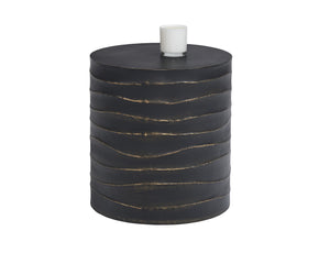 Sunpan Corey End Table - Handcrafted Concrete Design with Brass Accents for Stylish Indoor and Outdoor Spaces Black