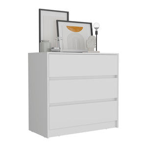 English Elm Dresser with 3 Smooth-Glide Drawers and Spacious Top Surface for Organized, Stylish Bedroom Storage White 38.58 L x 22.04 W x 6.69 H B097133130