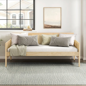 English Elm Daybed Solid Pine Wood Frame Transitional Sofa Sleeper for Studios and Guest Rooms B011S02445