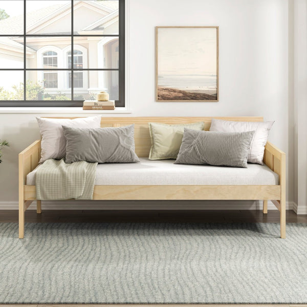 English Elm Daybed Solid Pine Wood Frame Transitional Sofa Sleeper for Studios and Guest Rooms B011S02445