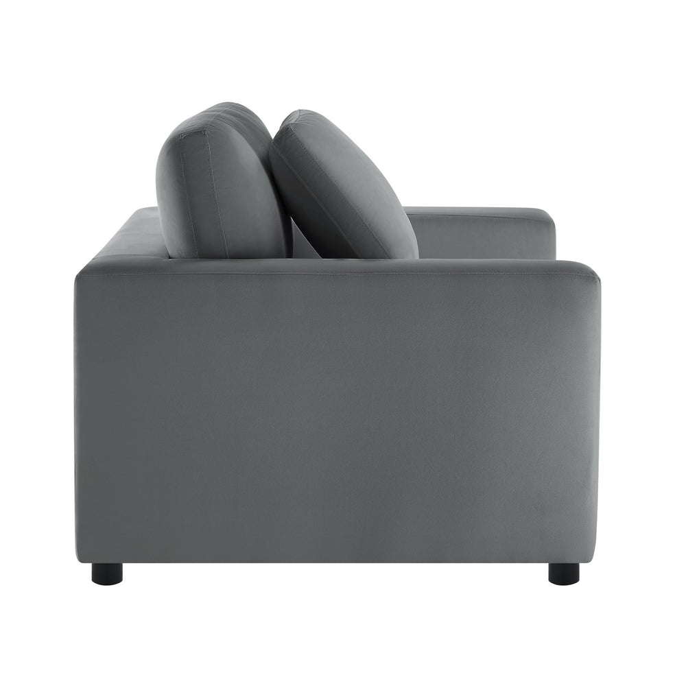 English Elm Caylie Modern Armchair with Plush Down-Fiber Cushions, Removable Covers, Solid Wood Legs Charcoal B050P409001