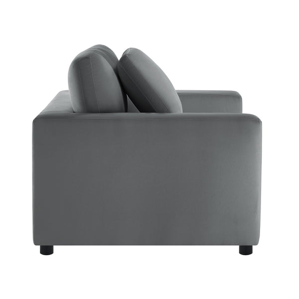 English Elm Caylie Modern Armchair with Plush Down-Fiber Cushions, Removable Covers, Solid Wood Legs Charcoal B050P409001