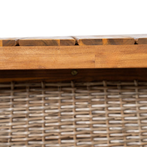 English Elm Christopher Knight Home® - Outdoor 3-Piece Acacia Wood Dining Set With Stylish Handwoven Rattan Legs For Elegant Gatherings N773OD00038B