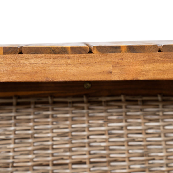 English Elm Christopher Knight Home® - Outdoor 3-Piece Acacia Wood Dining Set With Stylish Handwoven Rattan Legs For Elegant Gatherings N773OD00038B