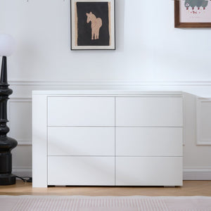 English Elm Six Drawers Multi-Functional White Desk With Removable Top – Versatile Storage For Home & Office W3871P369001-GIGA