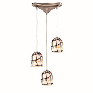 Rapture 10'' Wide 3-Light Pendant - Satin Nickel and Ivory 543-3IV Elk Lighting