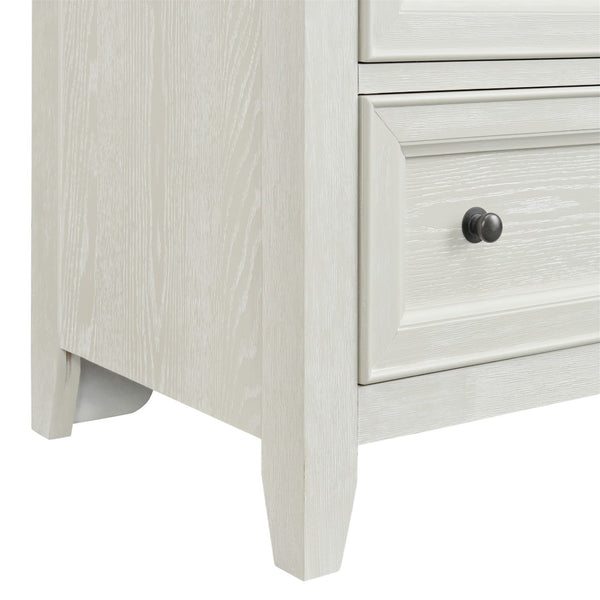 English Elm Wallace & Bay - Gypsum Whitewash 6-Drawer Chest - Stylish Storage Solution For Modern, Coastal & Farmhouse Décor B361P406176-GIGA