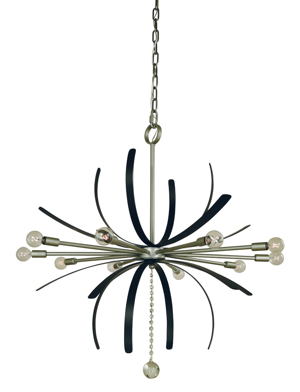 Framburg 10-light Victoria Chandelier In Satin Pewter & Matte Black Accents - Elegant Crystal Design Satin Pewter With Matte Black Metal 5432 Sp/Mblack