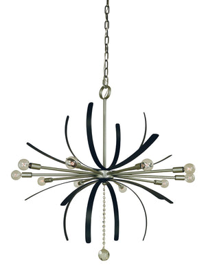 Framburg 10-light Victoria Chandelier In Satin Pewter & Matte Black Accents - Elegant Crystal Design Satin Pewter With Matte Black Metal 5432 Sp/Mblack