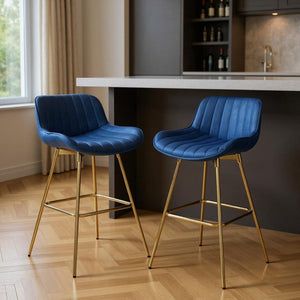HomeRoots Gray Upholstered Faux Leather Arm Chair – Modern Swivel Dining Seating with Sturdy Wood Legs Blue 543453