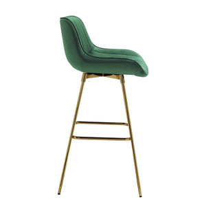 HomeRoots Gray Upholstered Faux Leather Arm Chair – Modern Swivel Dining Seating with Sturdy Wood Legs Green 543455