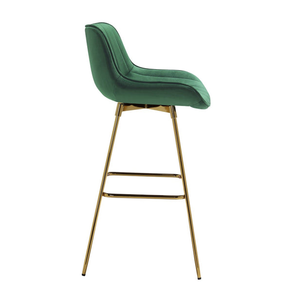 HomeRoots Gray Upholstered Faux Leather Arm Chair – Modern Swivel Dining Seating with Sturdy Wood Legs Green 543455