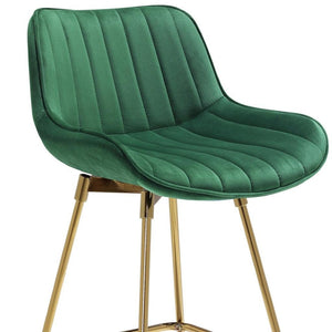 HomeRoots Gray Upholstered Faux Leather Arm Chair – Modern Swivel Dining Seating with Sturdy Wood Legs Green 543455