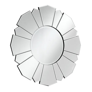 HomeRoots 33" Clear Abstract Unframed Accent Mirror - Chic Flower Design, Frameless, Ready to Hang, Versatile Style 543504