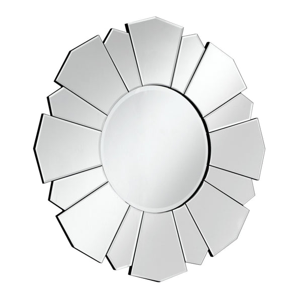 HomeRoots 33" Clear Abstract Unframed Accent Mirror - Chic Flower Design, Frameless, Ready to Hang, Versatile Style 543504