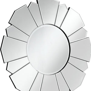 HomeRoots 33" Clear Abstract Unframed Accent Mirror - Chic Flower Design, Frameless, Ready to Hang, Versatile Style 543504