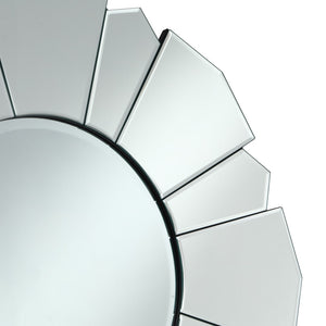 HomeRoots 33" Clear Abstract Unframed Accent Mirror - Chic Flower Design, Frameless, Ready to Hang, Versatile Style 543504