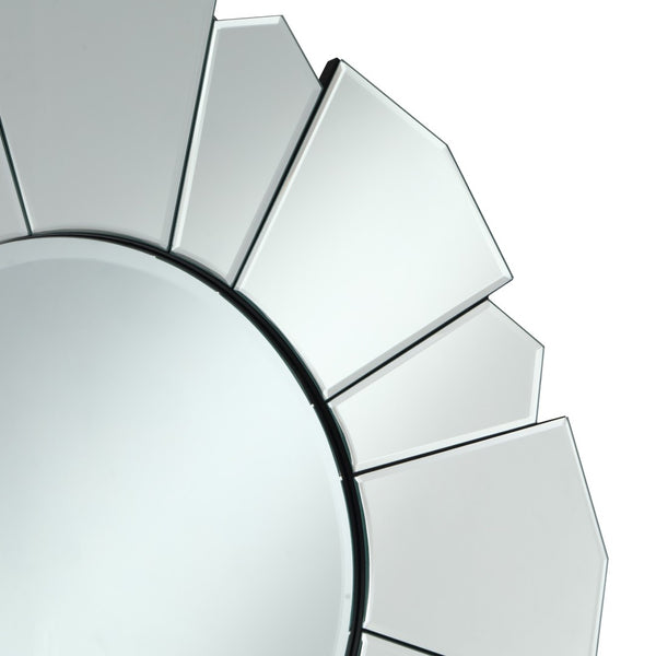 HomeRoots 33" Clear Abstract Unframed Accent Mirror - Chic Flower Design, Frameless, Ready to Hang, Versatile Style 543504