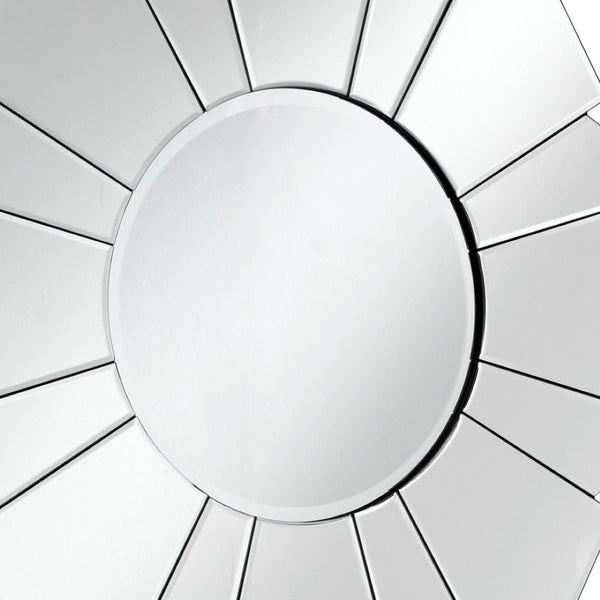 HomeRoots 33" Clear Abstract Unframed Accent Mirror - Chic Flower Design, Frameless, Ready to Hang, Versatile Style 543504