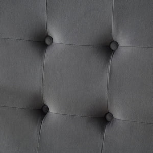 Homeroots Set Of Two Tufted Gray And Silver Metallic Upholstered Velvet Dining Arm Chairs  Metal 543518