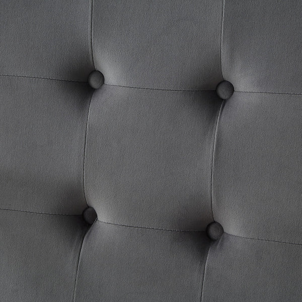 Homeroots Set Of Two Tufted Gray And Silver Metallic Upholstered Velvet Dining Arm Chairs  Metal 543518