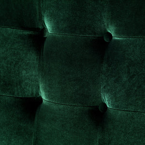 Homeroots Set Of Two Tufted Hunter Green And Gold Upholstered Velvet Dining Arm Chairs  Metal 543519