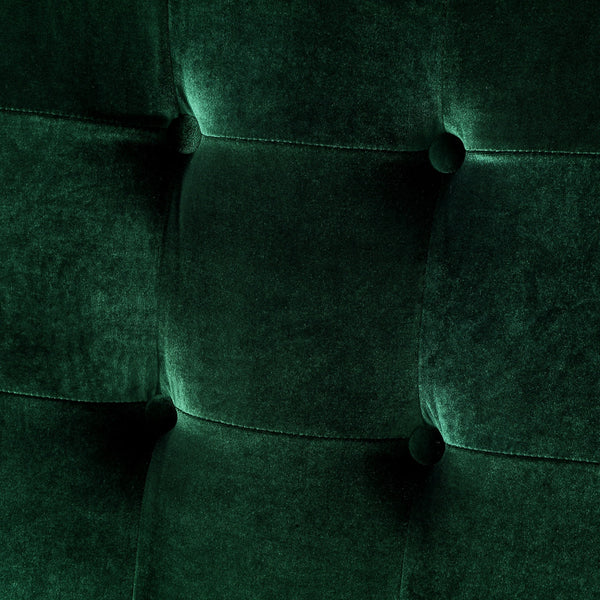 Homeroots Set Of Two Tufted Hunter Green And Gold Upholstered Velvet Dining Arm Chairs  Metal 543519