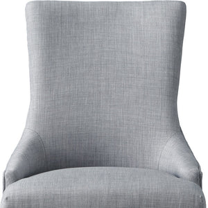 HomeRoots Set of Two Elegant Tufted Light Gray Upholstered Dining Chairs with Espresso Legs & Nailhead Trim 543530