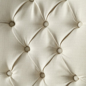 HomeRoots Set of Two Elegant Tufted Cream & Light Gray Linen Dining Chairs for Stylish Home Décor 543533