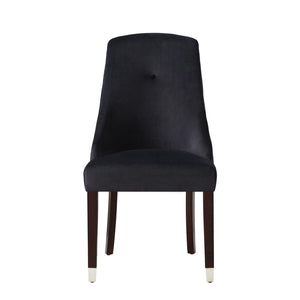 HomeRoots Set of Two Elegant Tufted Velvet Dining Side Chairs with Espresso Legs - Perfect for Any Space! 543537
