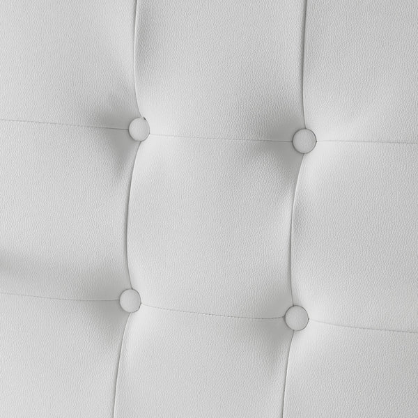 Homeroots Set Of Two Tufted White And Gold Upholstered Faux Leather Dining Side Chairs  Metal 543550