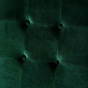 Homeroots Set Of Two Tufted Hunter Green And Gold Upholstered Velvet Dining Side Chairs  Metal 543553