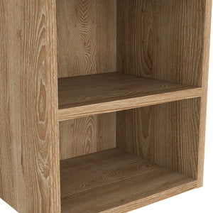 HomeRoots 12" Modern Natural Wood Floating Bathroom Vanity with Medicine Cabinet for Small Spaces Storage 543569