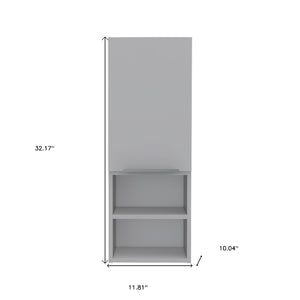 HomeRoots 12" Modern White Wood Floating Bathroom Vanity with Medicine Cabinet for Small Spaces & Storage 543570